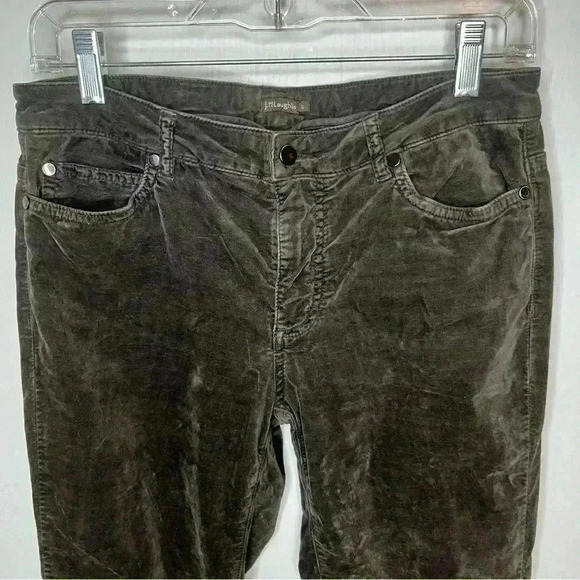 J. McLaughlin Faux Suede Pants Women 6 Brown Stretch Straight Skinny Casual Work - Picture 2 of 6